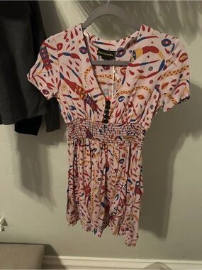 Nooworks Scorpion Print Pink Multicolor Short Sleeve Tunic